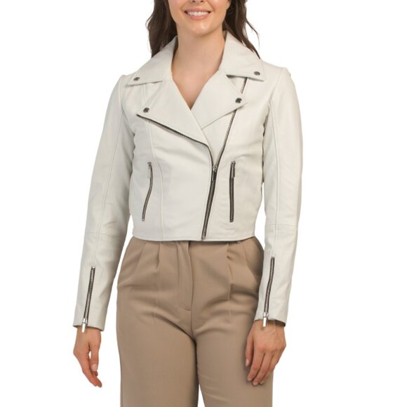 BOD & CHRISTENSEN White Leather Alina Jacket